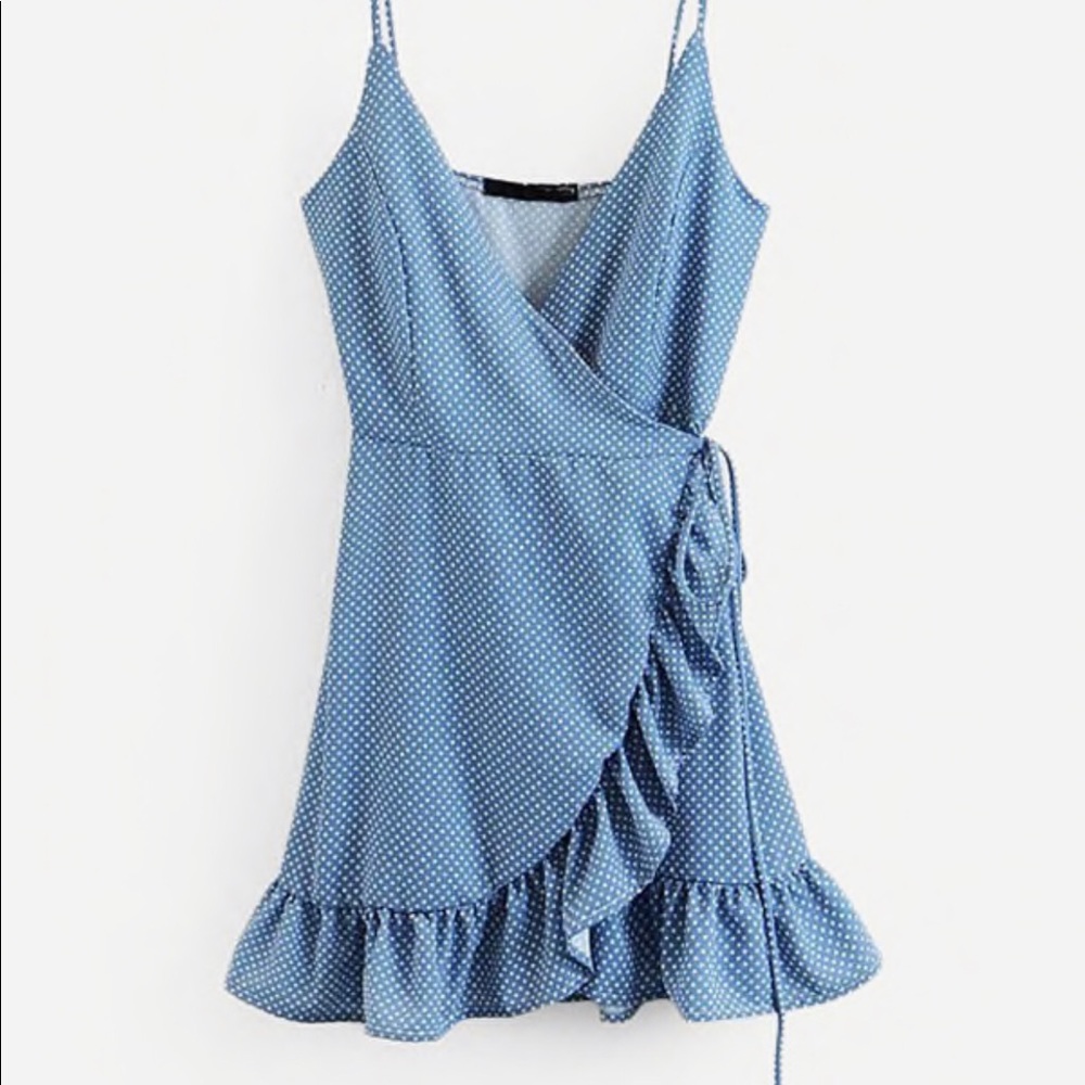 SHEIN - Large - wrap dress - polka dot - boho
